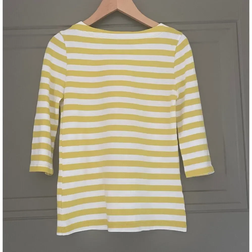 Osh Gosh Yellow Striped 3/4 length Sleeve shirt to match skirts 7